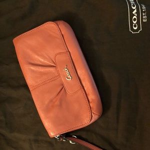 Coral Coach Wristlet